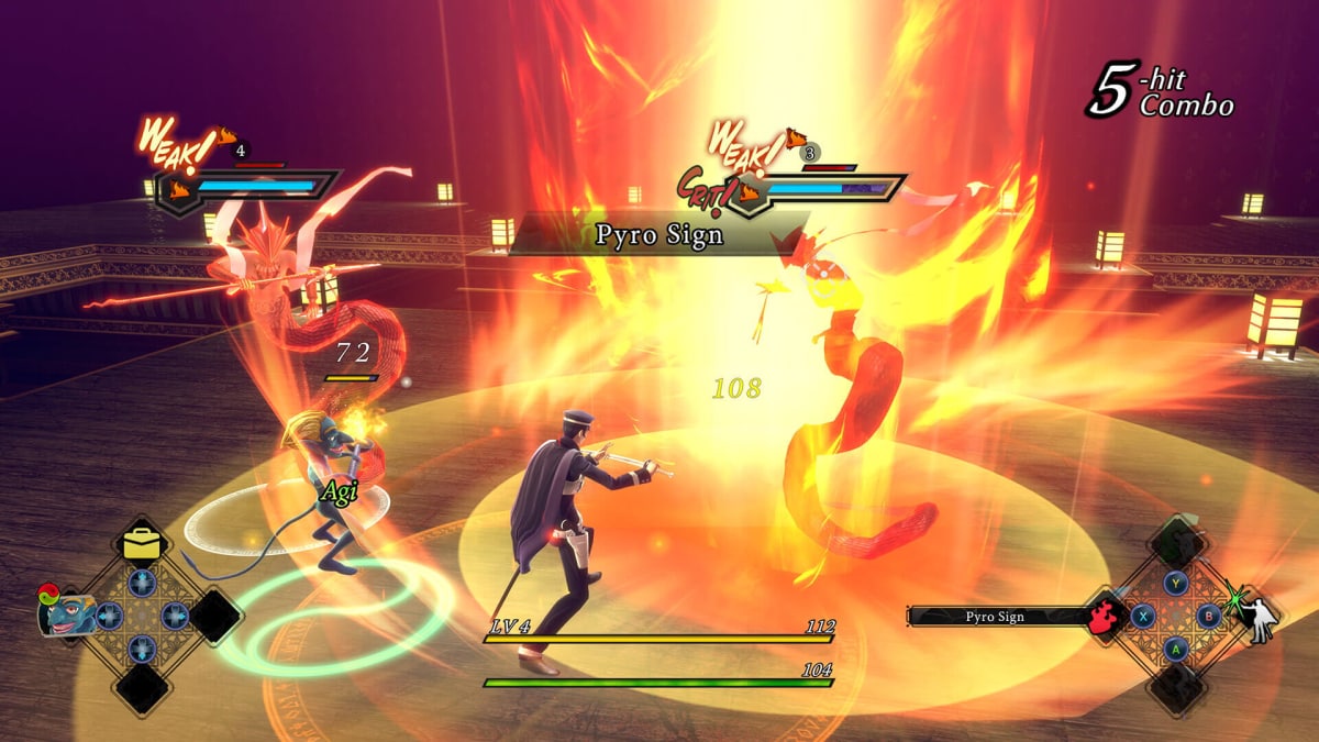 The player fighting some kind of snake monster in Sega's Raidou Remastered